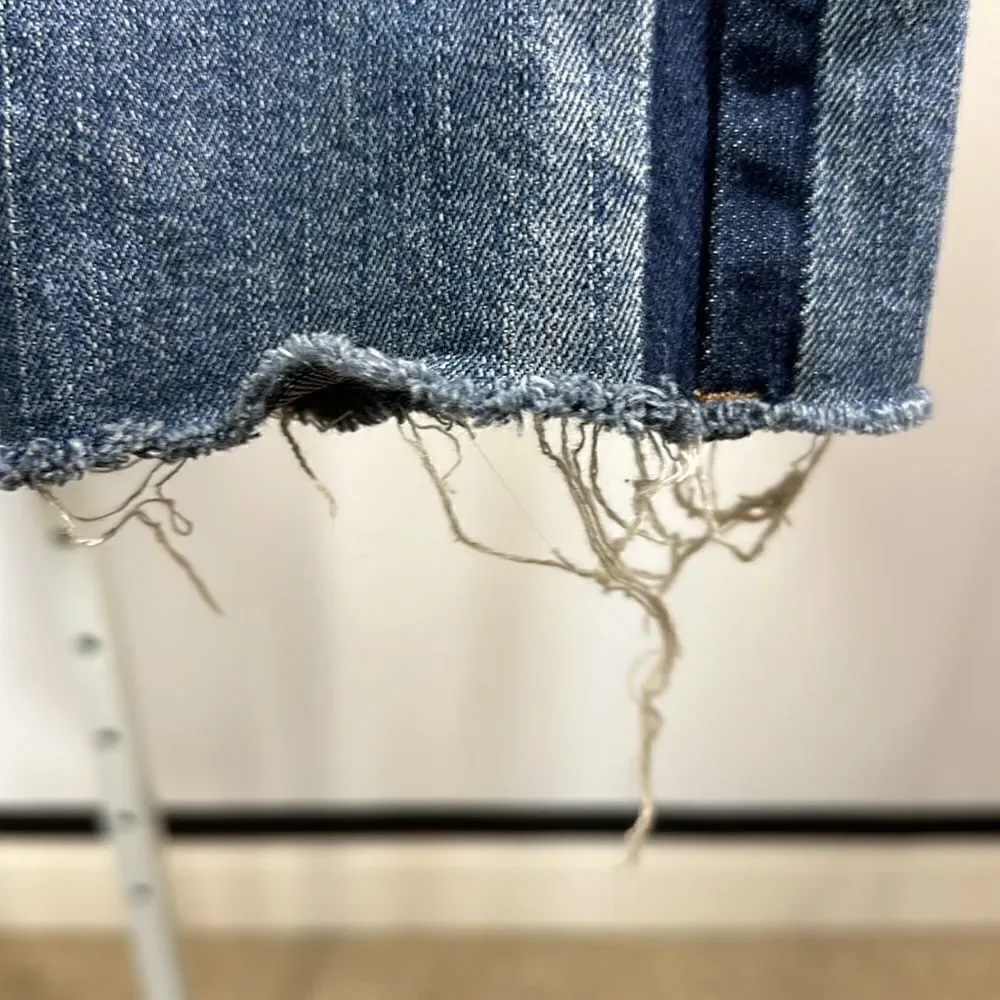 BANANA REPUBLIC Women's Distressed Denim Straight Ankle Jeans Blue Size 27/4